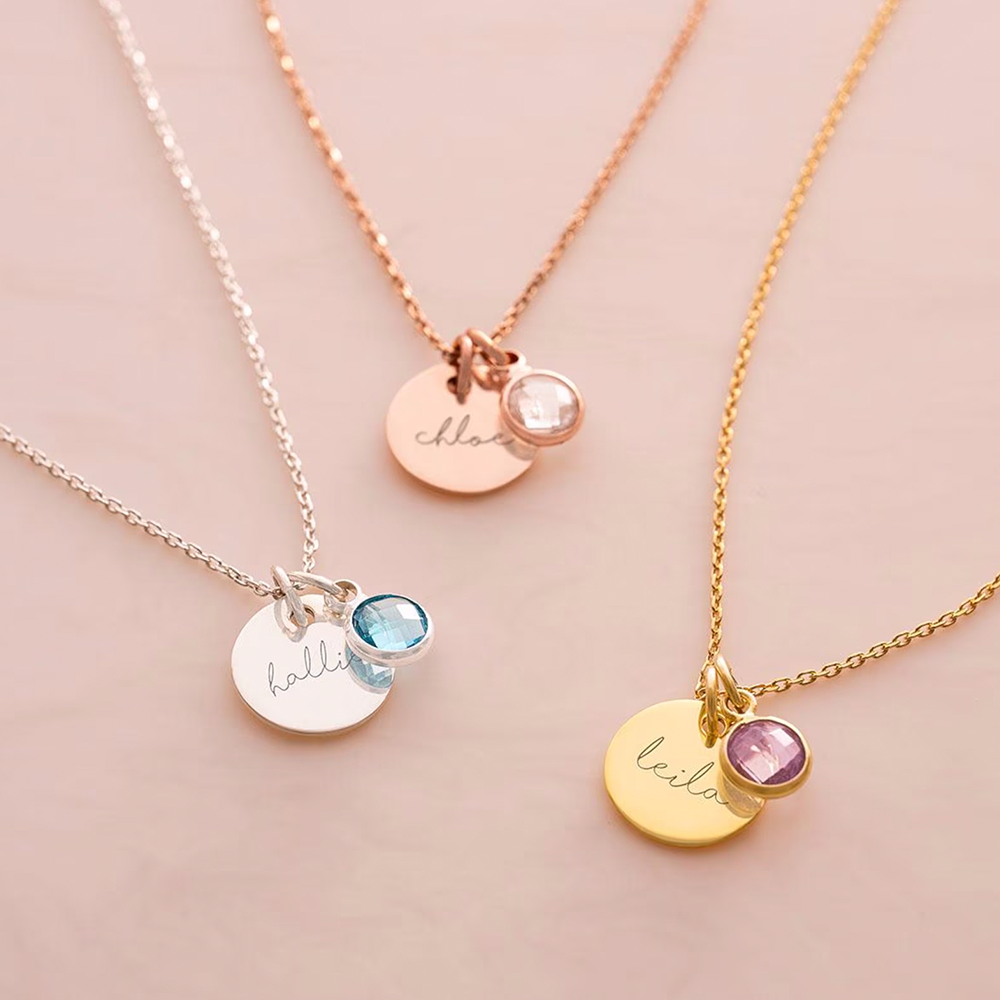 Myria™ - Collana personalizzabile con nome e pietra del mese di nascita