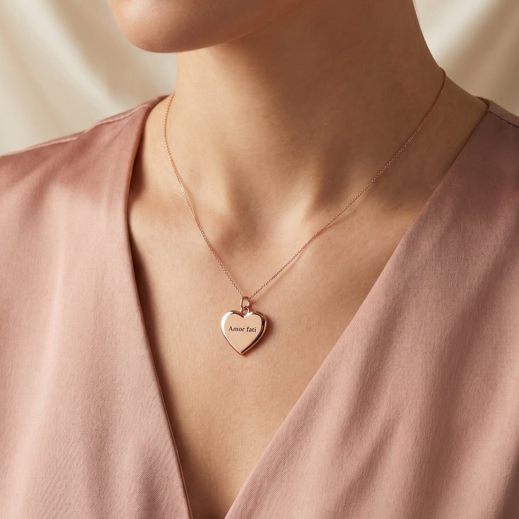 Alma™ - Collana a forma di cuore personalizzabile con testo inciso