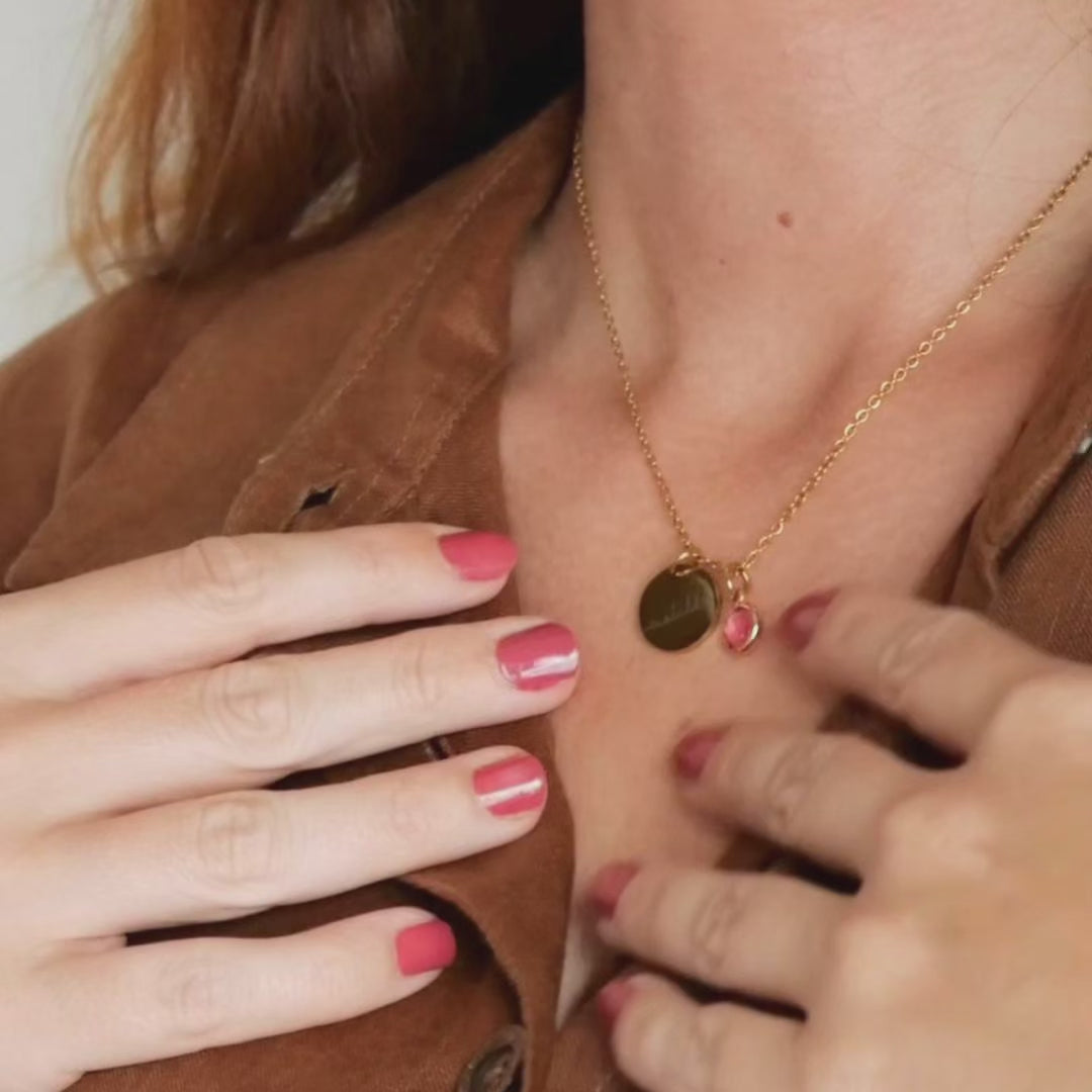 Myria™ - Collana personalizzabile con nome e pietra del mese di nascita