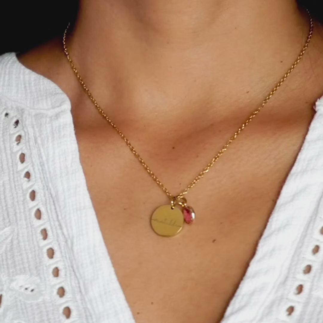 Myria™ - Collana personalizzabile con nome e pietra del mese di nascita