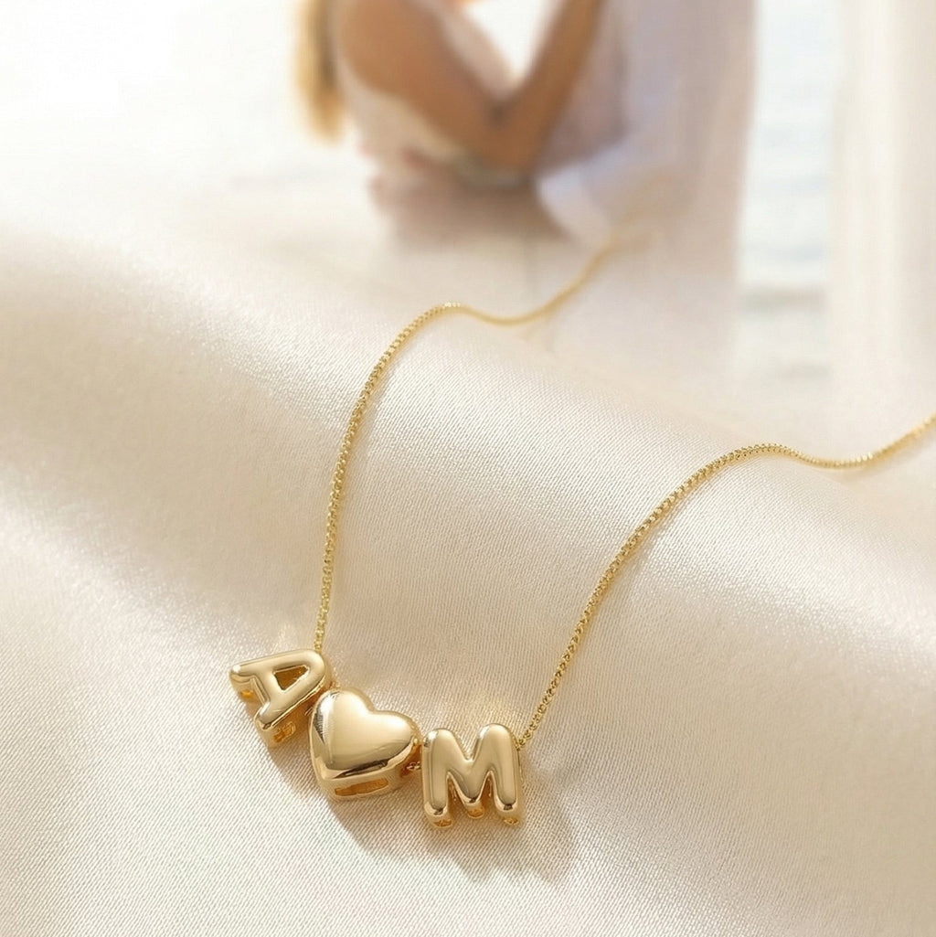 Bubble™ - Collana personalizzabile con una o più lettere e cuore o simboli